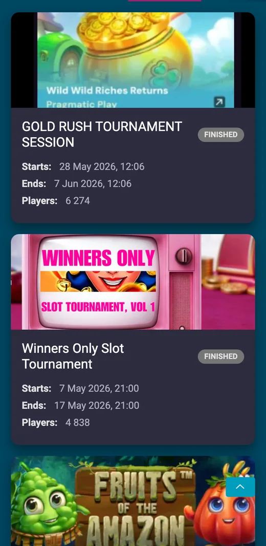 Play1.Bet tournaments on a phone